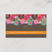 PixDezines Retro Floral ~ Alegre/diy achtergrond Visitekaartje (Achterkant)