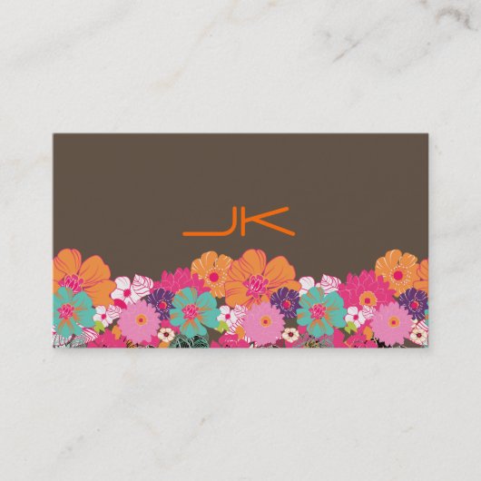 PixDezines Retro Floral ~ Alegre/diy achtergrond Visitekaartje (Voorkant)