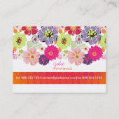 PixDezines Retro Floral ~ Alegre Visitekaartje (Achterkant)