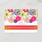 PixDezines Retro Floral ~ Alegre Visitekaartje (Achterkant)
