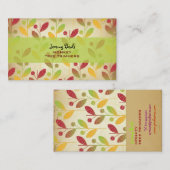 PixDezines  Retro Foliage ♥ & ♥ Visitekaartje (Voorkant / Achterkant)