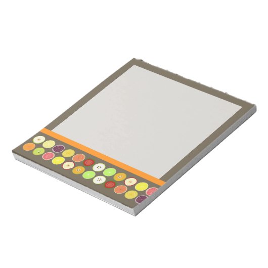 PixDezines retro fruitsap/dij achtergrondkleur Notitieblok (Linkerzijde)