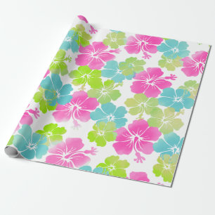 PixDezines retro hibiscus Cadeaupapier