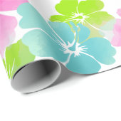 PixDezines retro hibiscus Cadeaupapier (Rol Hoek)