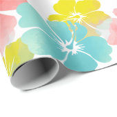 PixDezines retro hibiscus Cadeaupapier (Rol Hoek)