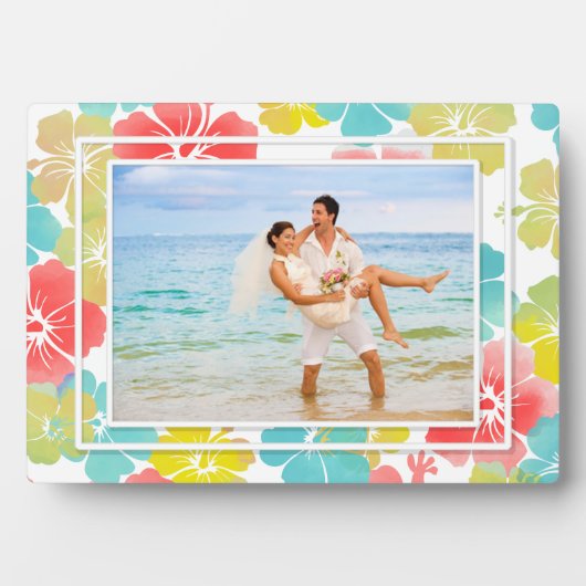 PixDezines retro hibiscus Fotoplaat (voorkant)