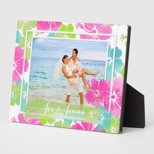 PixDezines retro hibiscus Fotoplaat (Zijkant)