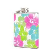 PixDezines retro hibiscus Heupfles (Links)