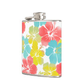 PixDezines retro hibiscus Heupfles (Links)