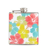 PixDezines retro hibiscus Heupfles (Voorkant)