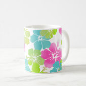 PixDezines retro hibiscus Koffiemok (Voorkant rechts)