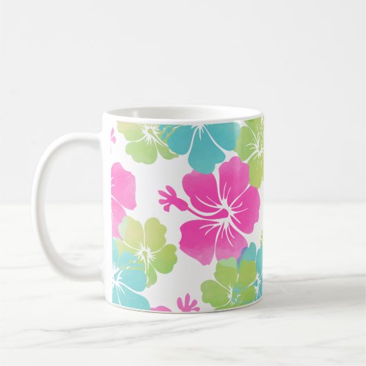 PixDezines retro hibiscus Koffiemok (Links)