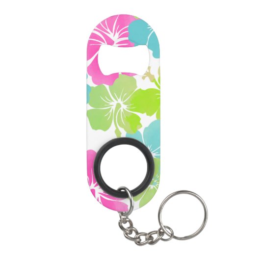 PixDezines retro hibiscus Mini Flessenopener (Achterkant)