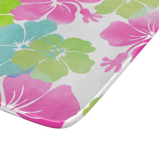 PixDezines retro hibiscus Snijplank (Hoek)