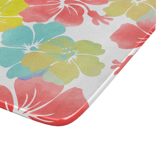 PixDezines retro hibiscus Snijplank (Hoek)