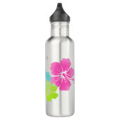 PixDezines retro hibiscus Waterfles (Rechts)