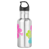 PixDezines retro hibiscus Waterfles (Achterkant)