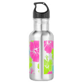 PixDezines retro hibiscus Waterfles (Achterkant)