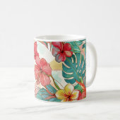 PixDezines Retro Hyper H2 Hawaï Bloemmotief Koffiemok (Voorkant rechts)