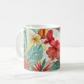 PixDezines Retro Hyper H2 Hawaï Bloemmotief Koffiemok (Voorkant links)