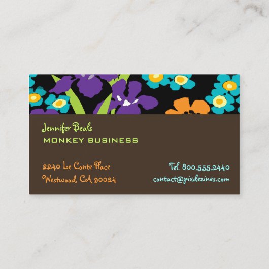 PixDezines Retro Japanse iris/DIY achtergrond Visitekaartje (Achterkant)