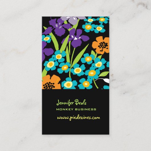 PixDezines Retro Japanse iris/DIY achtergrond Visitekaartje (Voorkant)