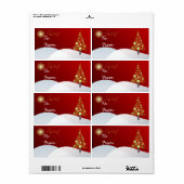 PixDezines Retro Kerstboom Ornamenten Etiket (Full Sheet)