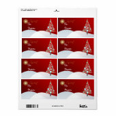 PixDezines Retro Kerstboom Ornamenten Etiket (Full Sheet)