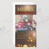 PixDezines Retro kerstsierbomen Feestdagenkaart (Voorkant / Achterkant)