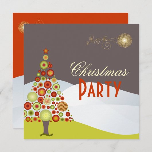 PixDezines Retro kerstsierbomen Kaart (Voorkant / Achterkant)