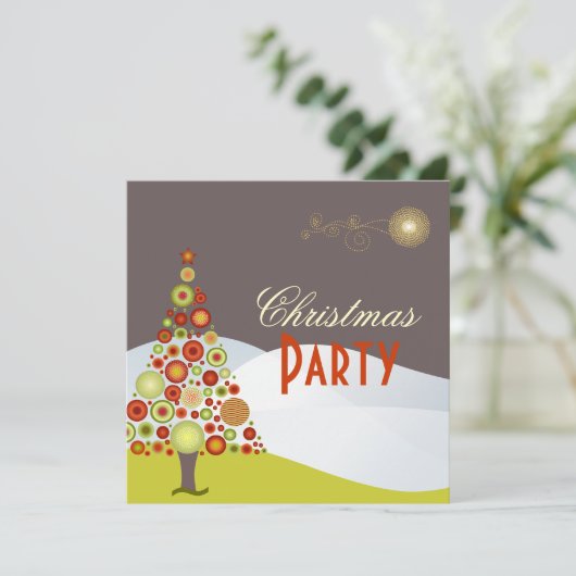 PixDezines Retro kerstsierbomen Kaart (Staand voorkant)