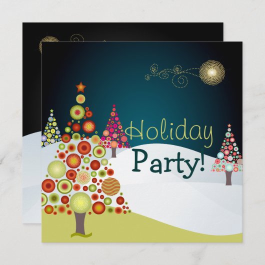 PixDezines Retro kerstsierbomen Kaart (Voorkant / Achterkant)