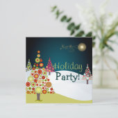 PixDezines Retro kerstsierbomen Kaart (Staand voorkant)