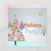 PixDezines Retro kerstsierbomen Kaart (Voorkant / Achterkant)