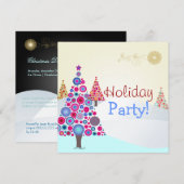 PixDezines Retro kerstsierbomen Kaart (Voorkant / Achterkant)