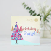 PixDezines Retro kerstsierbomen Kaart (Staand voorkant)