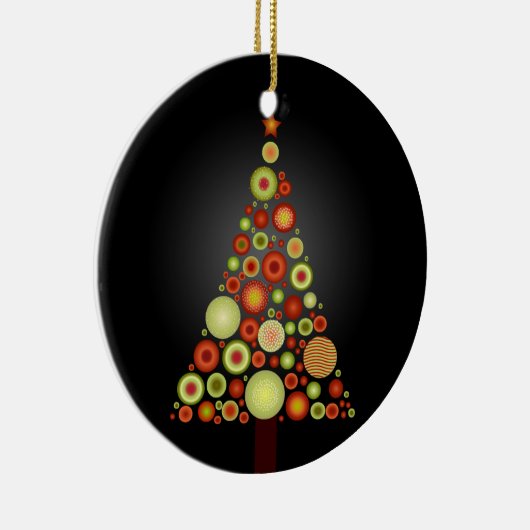 PixDezines Retro kerstsierbomen Keramisch Ornament (Rechts)