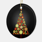 PixDezines Retro kerstsierbomen Keramisch Ornament (Links)