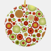 PixDezines Retro kerstsierbomen Keramisch Ornament (Achterkant)