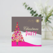 PixDezines Retro Kerstversiering Boom Kaart (Staand voorkant)