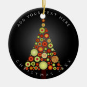 PixDezines Retro Kerstversieringen Boom Keramisch Ornament (Voorkant)