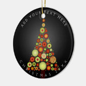PixDezines Retro Kerstversieringen Boom Keramisch Ornament (Links)