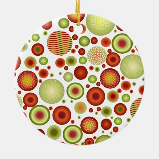 PixDezines Retro Kerstversieringen Boom Keramisch Ornament (Achterkant)