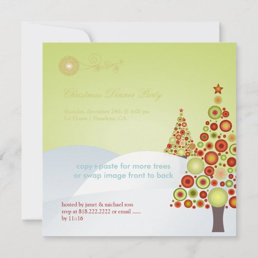 PixDezines Retro kerstversieringen/DIY-lettertypen Kaart (Achterkant)