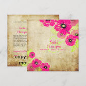 PixDezines Retro Klaprozen Trouwkaarten Kaart (Voorkant / Achterkant)