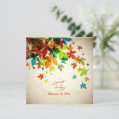 PixDezines Retro Maple Leaves/fall bruiloft Kaart (Staand voorkant)