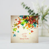 PixDezines Retro Maple Leaves/herfst events Kaart (Staand voorkant)