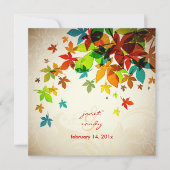 PixDezines Retro Maple Leaves/herfst events Kaart (Voorkant)