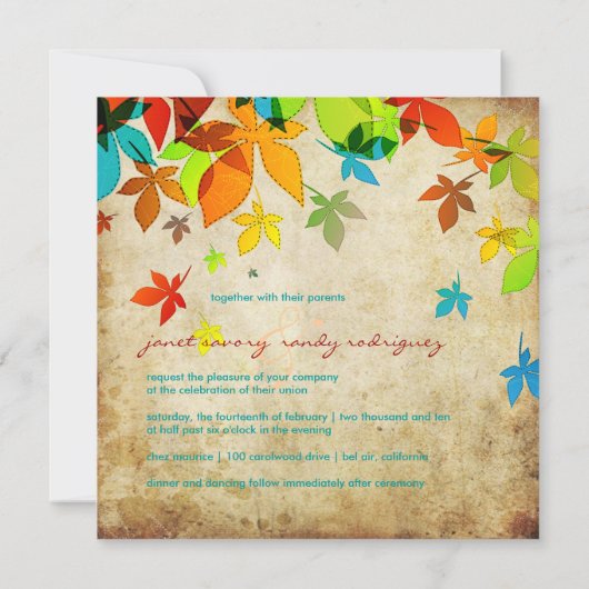 PixDezines Retro Maple Leaves/ Kaart (Achterkant)