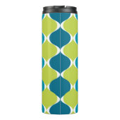 PixDezines Retro Mod Ogee, groen Blauwgroen blauw Thermosbeker (Achterkant)